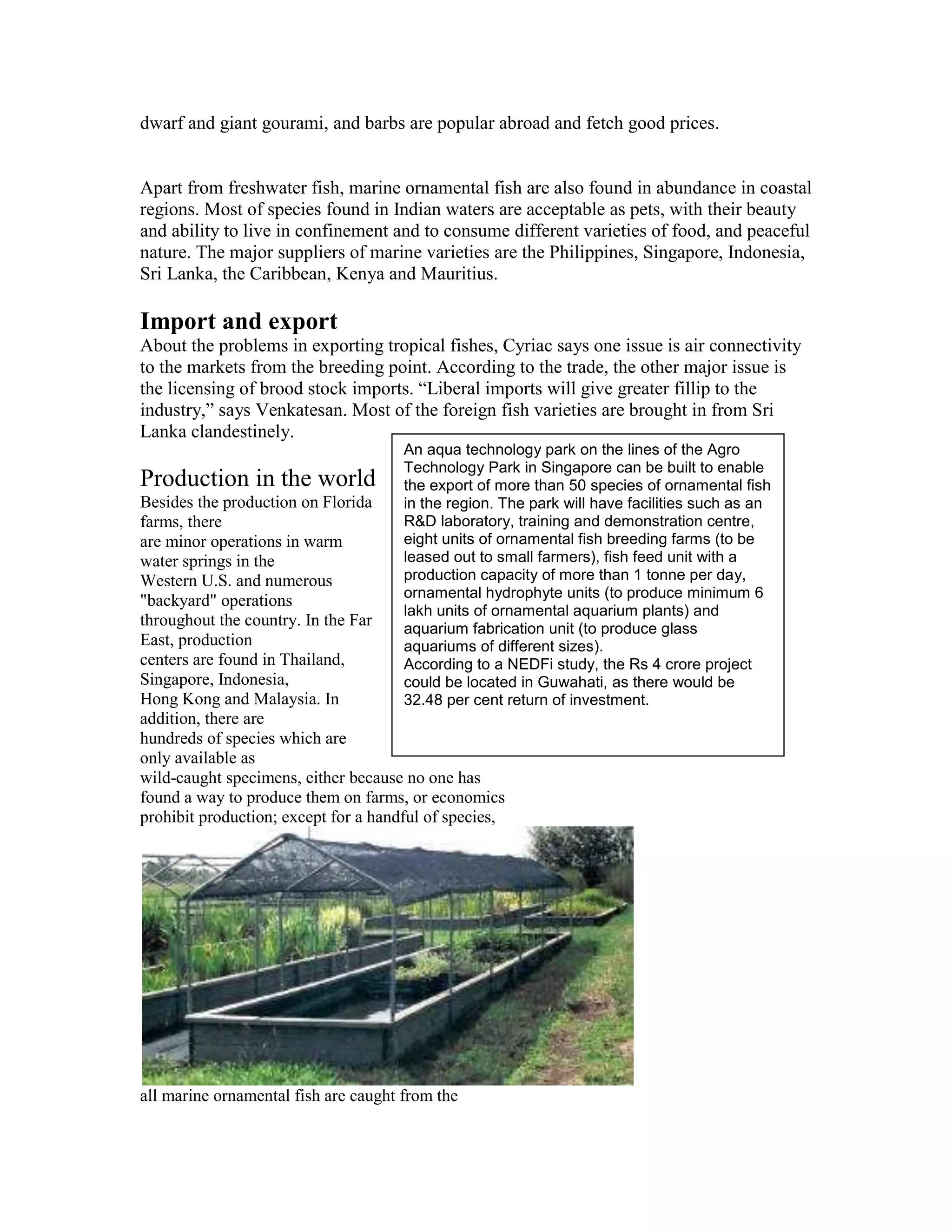 Ornamental fish project