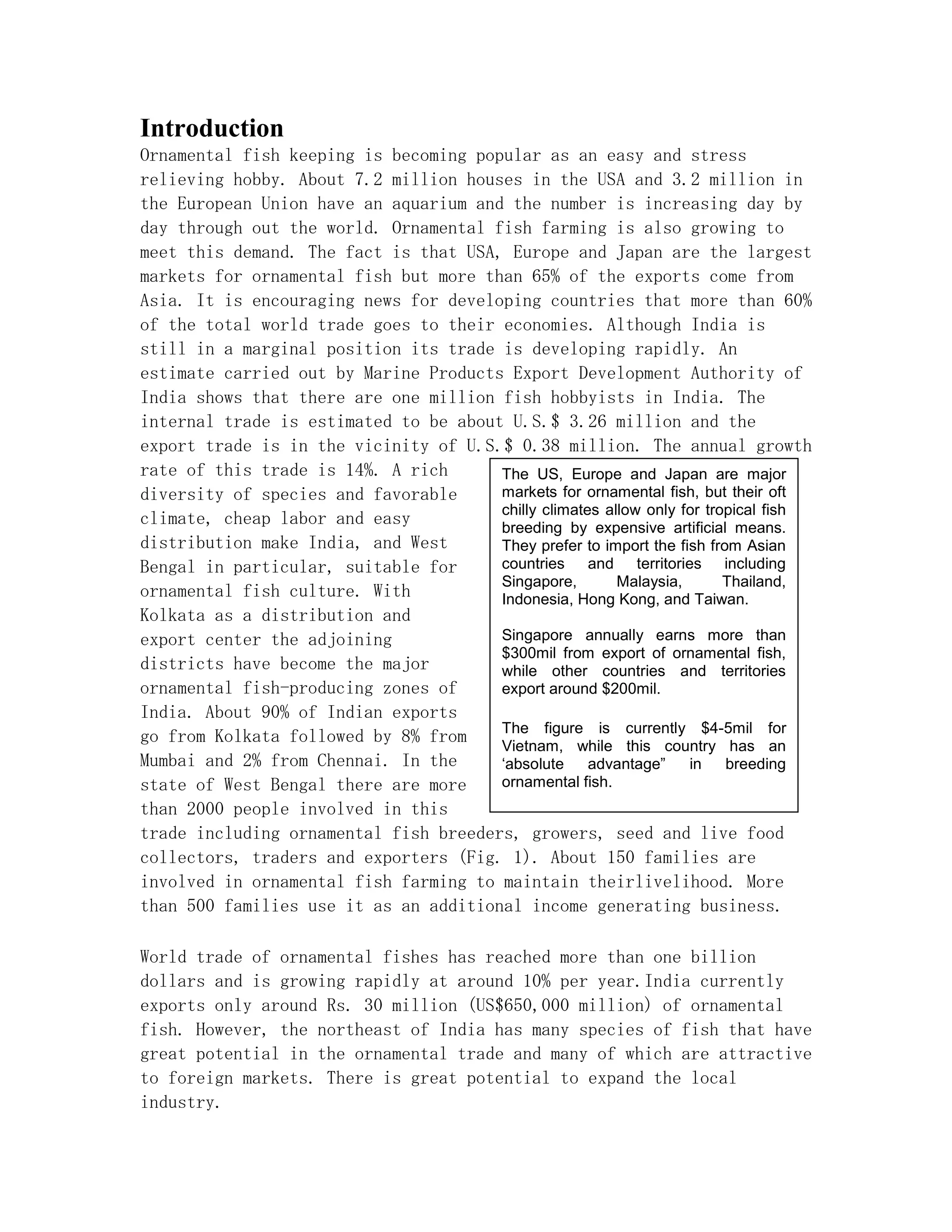 Ornamental fish project