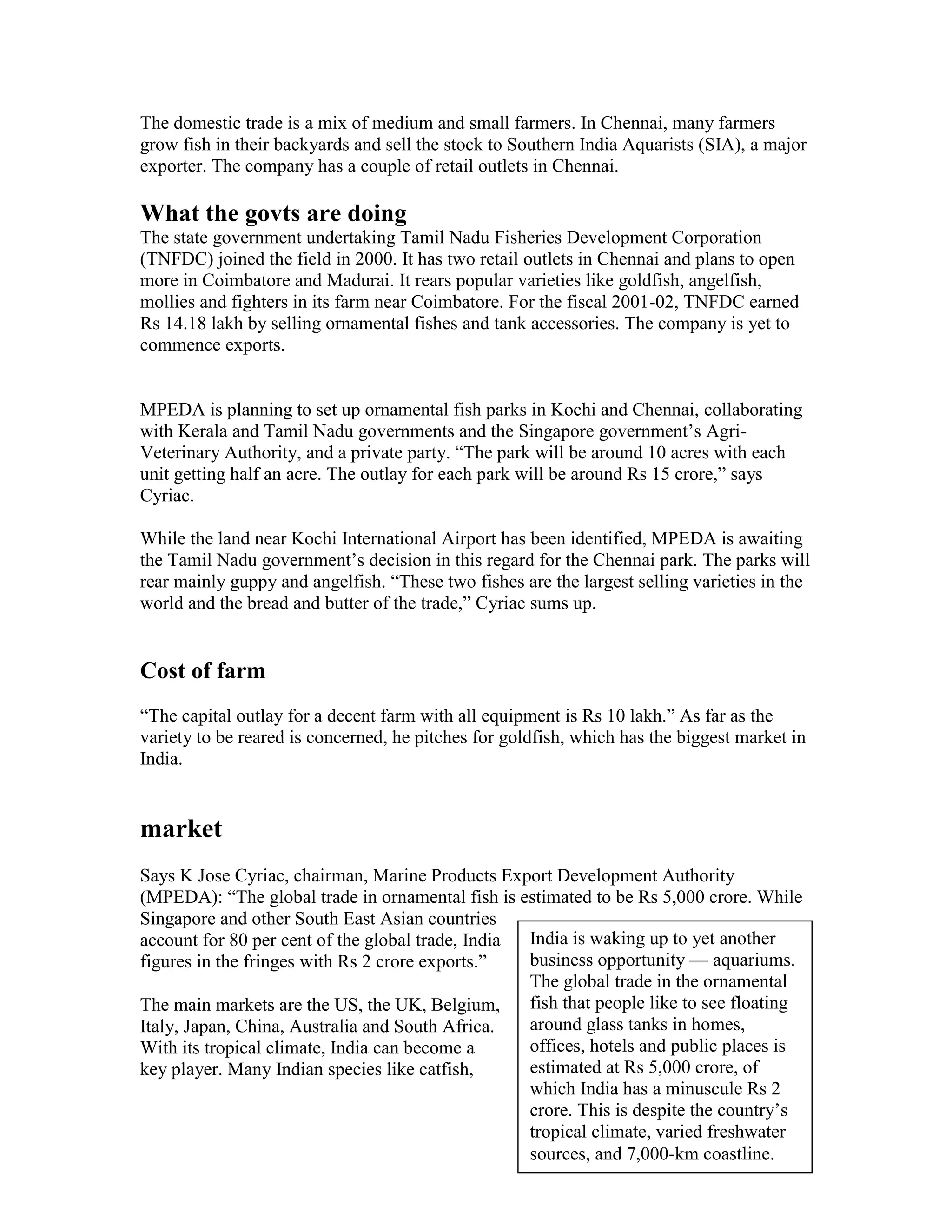 Ornamental fish project