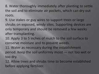plants soil preparation and planting procedure in landscaping | PPT