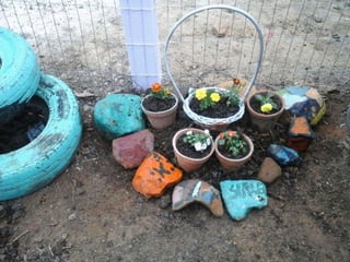 Ornamentação do pátio slides