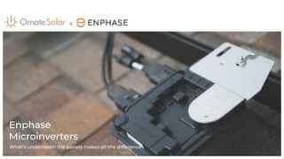 Enphase
Microinverters
What’s underneath the panels makes all the difference
x
 