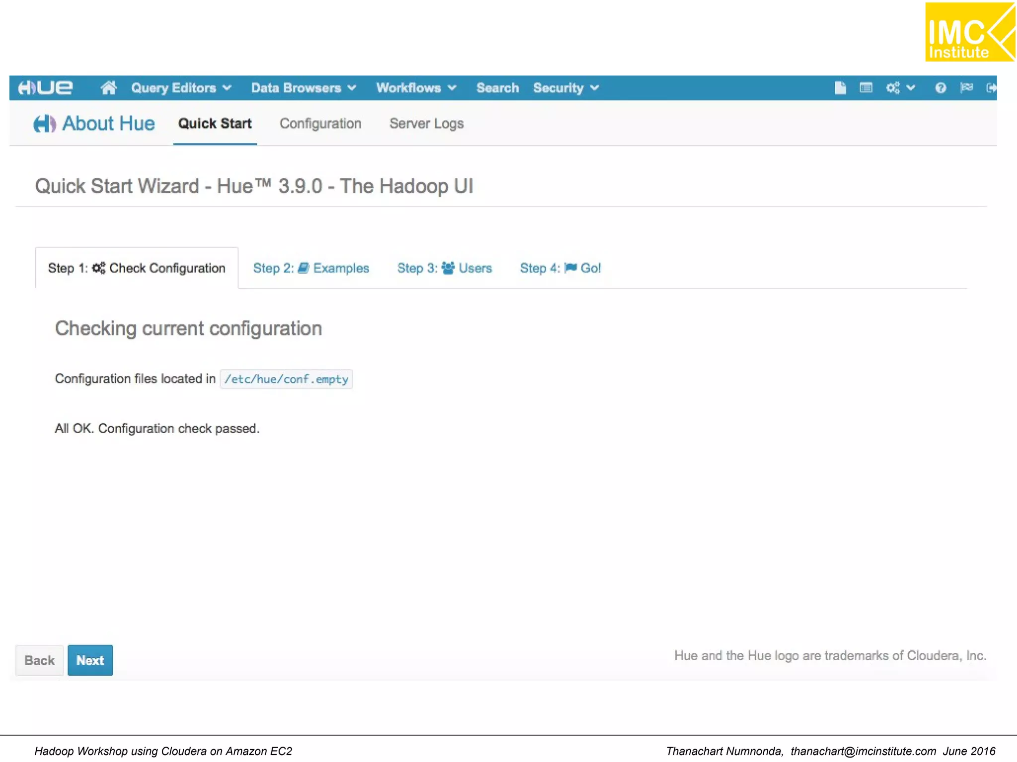 Thanachart Numnonda, thanachart@imcinstitute.com June 2016Hadoop Workshop using Cloudera on Amazon EC2 