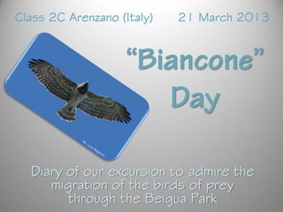 Diary of our excursion to admire the
migration of the birds of prey
through the Beigua Park
Class 2C Arenzano (Italy) 21 March 2013
 