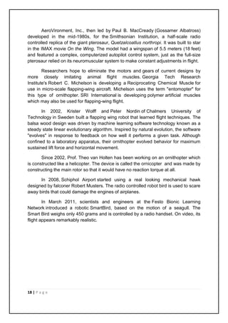 Ornithopter flying wing mecahnism report | PDF