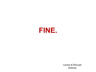 FINE.
Lavoro di Siria per
Scienze
 