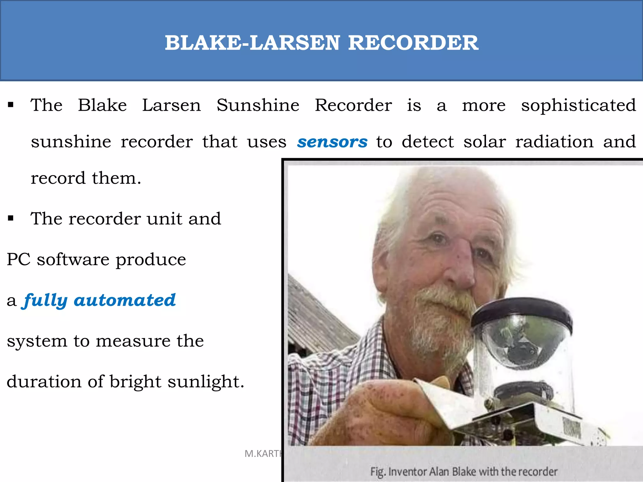 Sunlight On Instruments Oro551 res - unit 1 - instruments for measuring solar radiation and sun ...