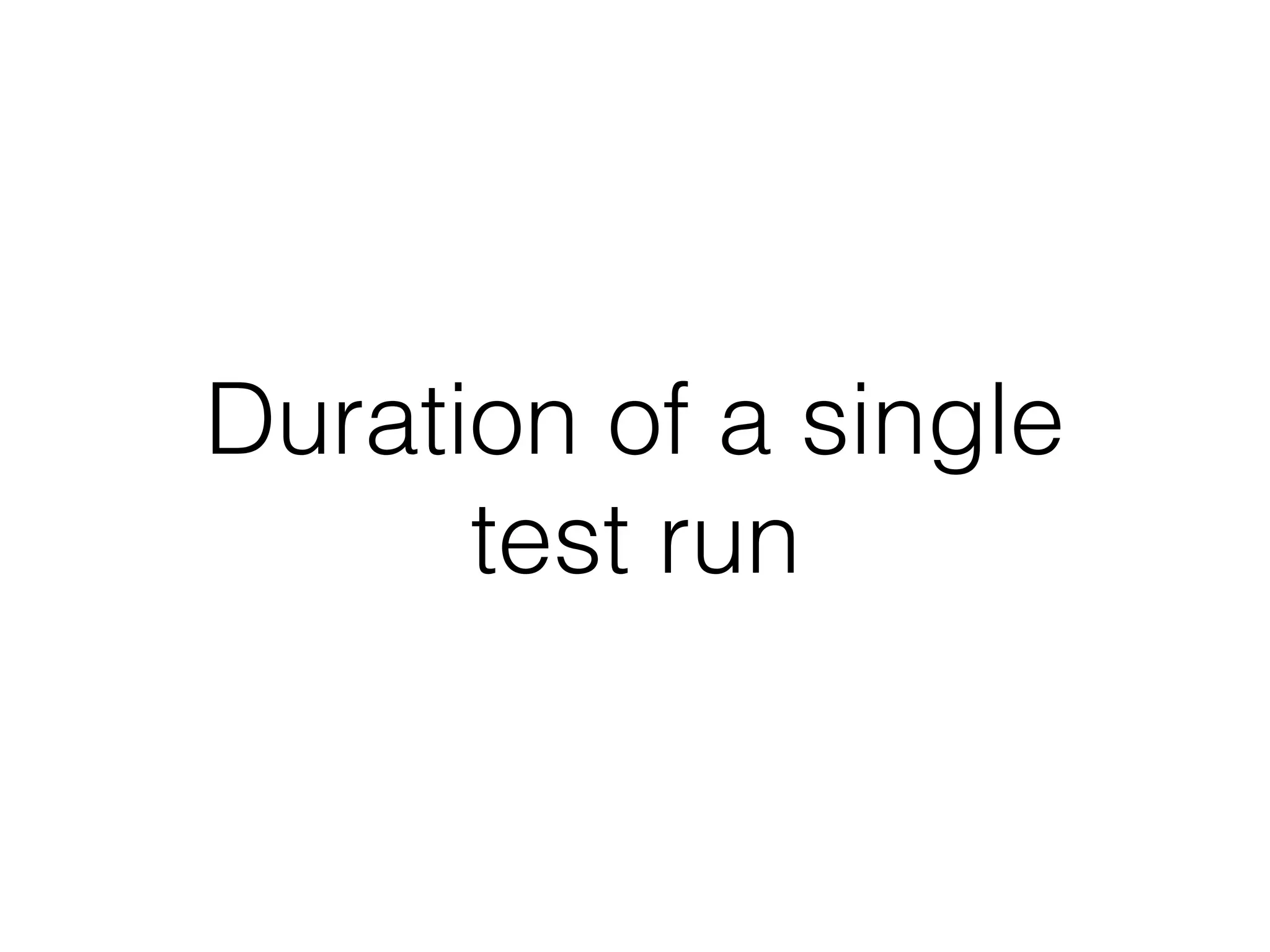 Duration of a single
test run
 