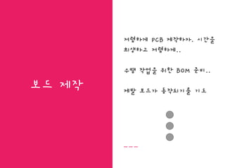 보드 제작
저렴하게 PCB 제작하자. 시간을
희생하고 저렴하게..
수땜 작업을 위한 BOM 준비..
제발 보드가 동작되기를 기도
 
