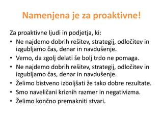 Orodjarna rešitev - Inštitut za produktivnost