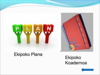 Ekipoko Plana 
Ekipoko 
Koadernoa 
 