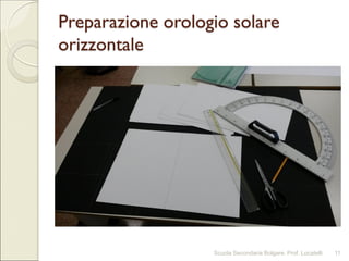 Preparazione orologio solare
orizzontale
Scuola Secondaria Bolgare. Prof. Locatelli 11
 