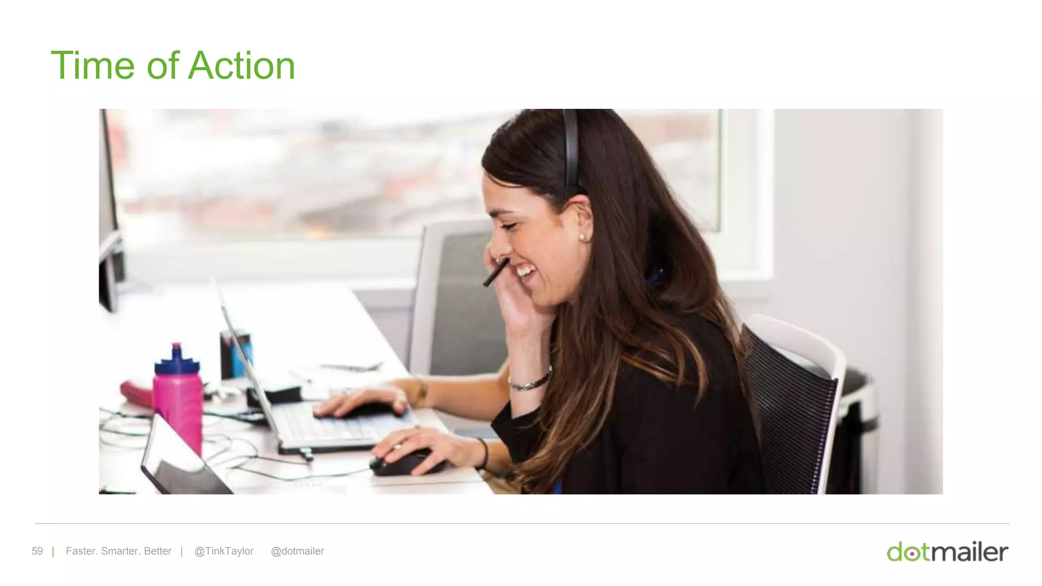 59 | Faster. Smarter. Better | @TinkTaylor @dotmailer
Time of Action
 