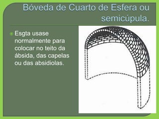  Esgta usase
normalmente para
colocar no teito da
ábsida, das capelas
ou das absidiolas.
 