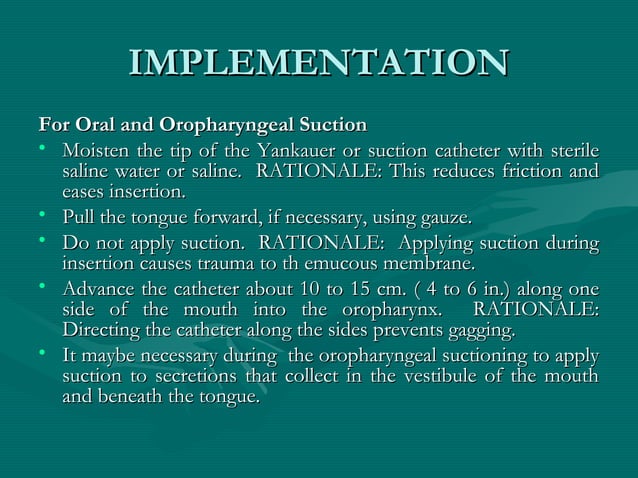 Oropharyngeal , nasopharyngeal and naso tracheal suctioning | PPT | Ear ...