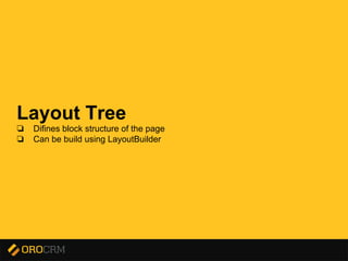 Presentation title here
Layout Tree
❏ Difines block structure of the page
❏ Can be build using LayoutBuilder
 