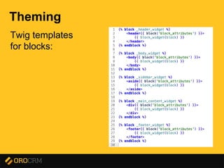 Presentation title here
Theming
Twig templates
for blocks:
 