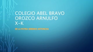 COLEGIO ABEL BRAVO
OROZCO ARNULFO
X-K
 