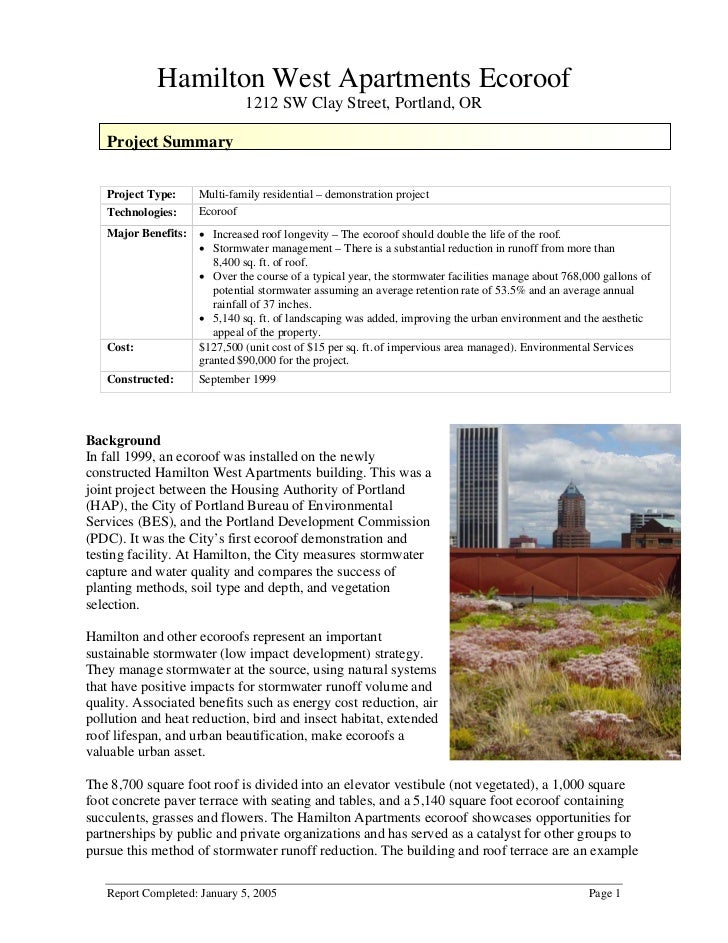 OR Portland Hamilton West Apartments Green Roof