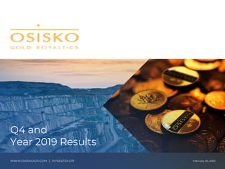 Q4 and
Year 2019 Results
February 20, 2020
 