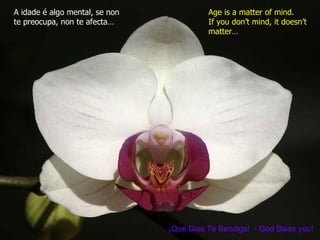 A idade é algo mental, se non te preocupa, non te afecta… ¡Que Dios Te Bendiga!  - God Bless you! Age is a matter of mind.  If you don’t mind, it doesn’t matter… 