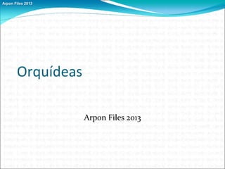 Arpon Files 2013
Orquídeas
Arpon Files 2013
 