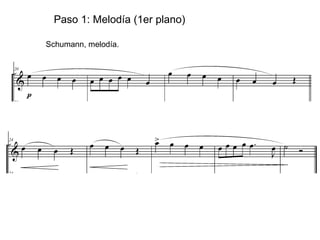 Paso 1: Melodía (1er plano)
Schumann, melodía.
 