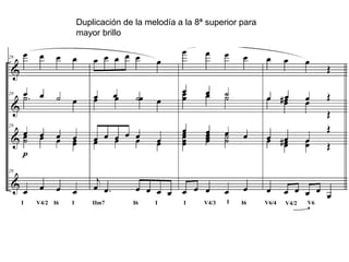 Duplicación de la melodía a la 8ª superior para
mayor brillo
 