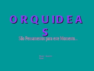 ORQUIDEAS Music:  Autumn Rose São Pensamentos para este Momento... 