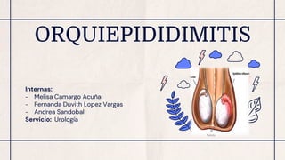 ORQUIEPIDIDIMITIS
Internas:
- Melisa Camargo Acuña
- Fernanda Duvith Lopez Vargas
- Andrea Sandobal
Servicio: Urología
 