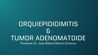 ORQUIEPIDIDIMITIS
&
TUMOR ADENOMATOIDE
Presenta: Dr. Jose Alberto Blanco Cisneros
 