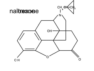 O O O N CH H H CH=CH 2 3 2 OH naloxone naltrexone 