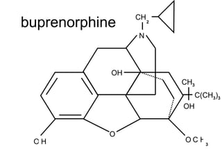 O O O N CH H H H 2 OH C CH 3 C(CH 3 ) 3 OH 3 buprenorphine 