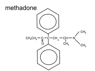 C O C CH 3 CH 2 CH 2 CH CH 3 N CH 3 CH 3 methadone 