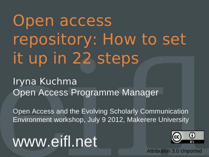 Open access repository How to set it up in 22 steps