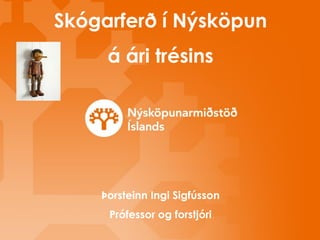 Skógarferð í Nýsköpun
     á ári trésins




    Þorsteinn Ingi Sigfússon
     Prófessor og forstjóri
 