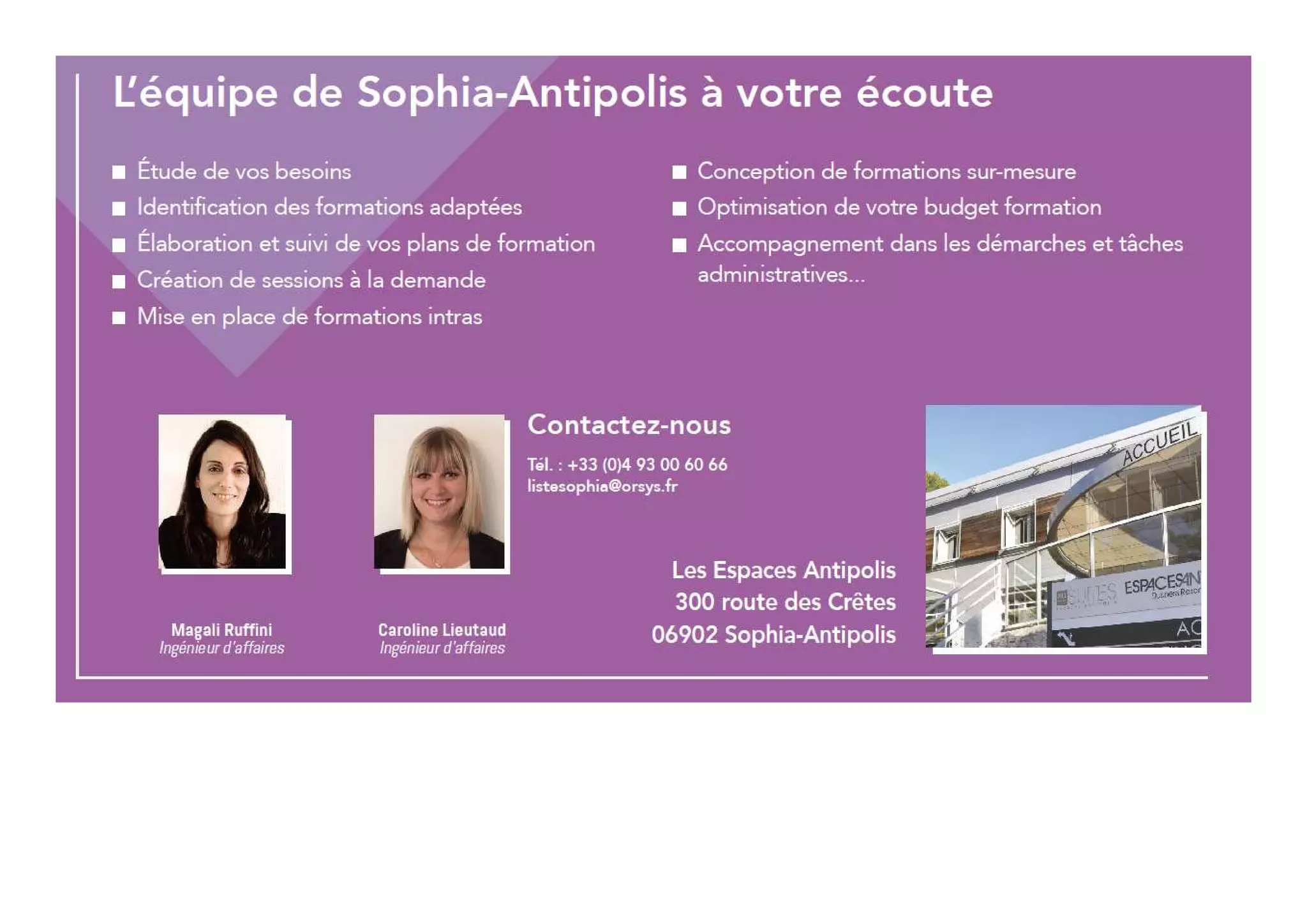 ORSYS Formation – L’équipe de Sophia-Antipolis