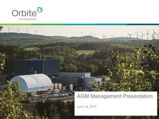 AGM Management Presentation
June 18, 2015
 