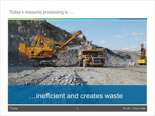 © Orbite TSX: ORT OTCQX: EORBF
…inefficient and creates waste
Today’s resource processing is …
5
 