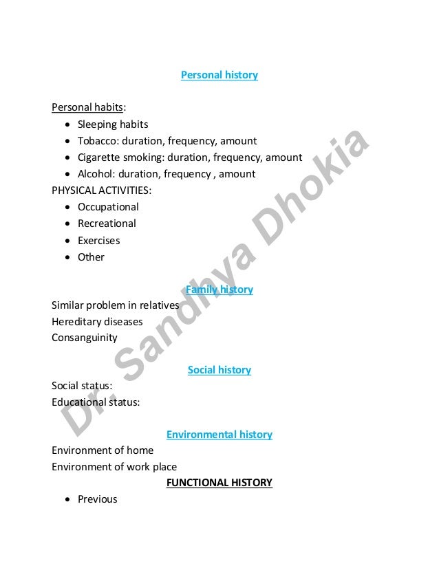 Physiotherapy Assessment Chart