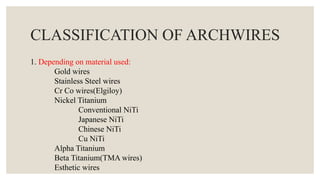 ORTHODONTIC ARCHWIRES-DR RAKSHITHA [Autosaved].pptx