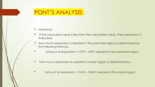 Pont Model Analysis Inference ORTHODONTIC MODEL ANALYSIS(SPACE ANALYSIS).pptx