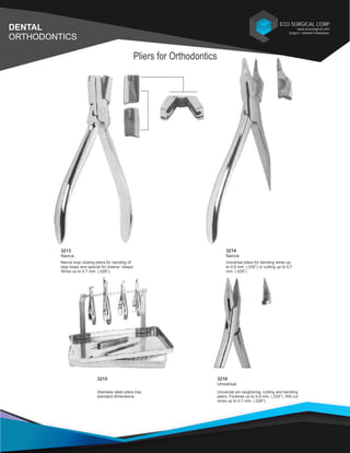 Orthodontics pliers & Rubber dam instruments | PDF