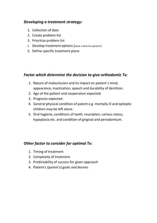 Orthodontic treatment planning | PDF