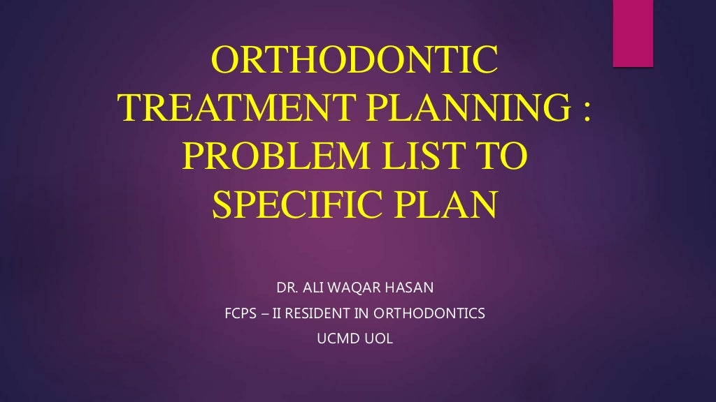 Orthodontic treatment planning