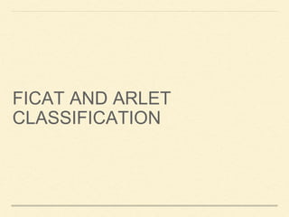 FICAT AND ARLET
CLASSIFICATION
 