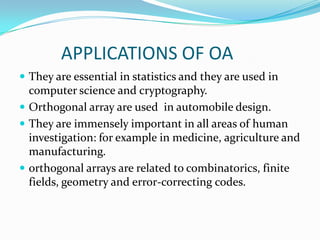 Orthogonal array | PPTX