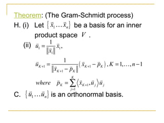 Orthogonal Basis And Gram Schmidth Process