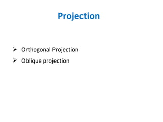 Projection Orthogonal Projection Oblique projection 