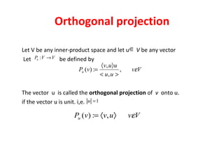 Orthogonal Projection Formula